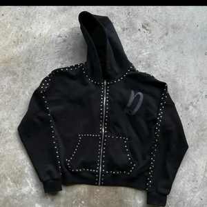 Sudadera con capucha de calidad superior con piedra del Rin y pantalones de chándal Producto más exigente 100% algodón 500gsm Producto al por mayor - Product Image 5