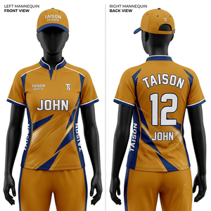 Maillot de cricket pour femmes 180 GSM en polyester interlock bleu ciel et bleu marine avec empiècements latéraux contrastants, sublimation par transfert thermique, logo personnalisé - Product Image 4