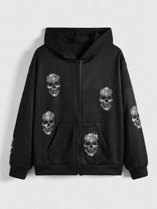 New fashion Unisex Rhinestones hoodies durable fabric <b>top</b> trending reasonable rate Rhinestones men's hoodies with high quality - Product Image 2