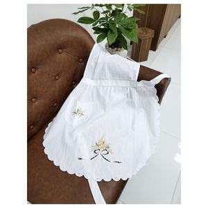 Wholesale Custom Embroidery Flower Design <b>Apron</b> Embroidery High Quality Cotton <b>Kitchen</b> <b>Apron</b> for Bar Home Restaurant Gifts - Product Image 2