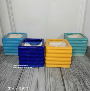 หม้อเซรามิกขนาดเล็กพื้นผิวแบบชนบทเหมาะสำหรับพืชอวบน้ำและพืชขนาดเล็ก - Product Image 5