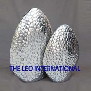 Florero de textura martillada de Color plateado Florero de metal de aluminio Piso de lujo Sala de estar decorativa Florero moderno - Product Image 3