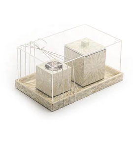 Brûleur d'encens fait à la main arabe tendance en nacre brûleur Bakhoor avec incrustation d'os bois parfumé pour voitures pour le printemps été - Product Image 2