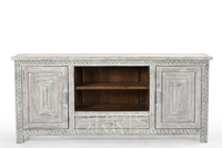 Meuble console multimédia au design moderne, buffet en bois massif sculpté à la main avec espace de rangement pour salle à manger, bar à domicile, chambre à coucher