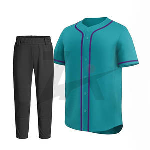 Meilleures ventes d'uniformes de baseball pour hommes, vêtements de sport, ensembles respirants avec marque OEM, prix d'usine, techniques imprimées - Product Image 1