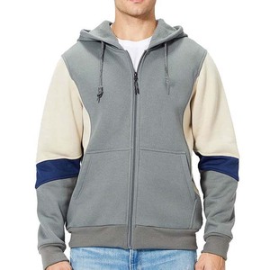 Bonne qualité hommes sweats à capuche à glissière poche double face hommes fermeture éclair vente en gros hiver sweats à capuche respirants en couleur unie avec OEM - Product Image 4