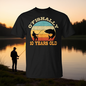 Camiseta Promocional para Fiesta de Cumpleaños con Temática de Pesca de 10 Años, O'Fishally - Product Image 3