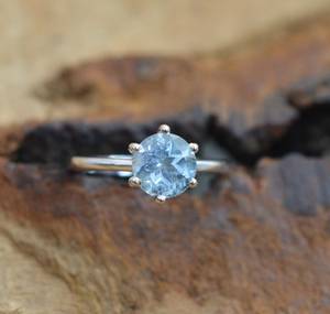 Blue Topaz 925 Sterling Silver Rhodium Plated Gemstone Engagement Ring Handmade Jewelry for Women Elegant Gift - Product Image 3