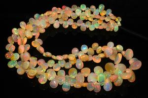 Pierre précieuse d'opale de Welo d'Éthiopie naturelle, forme poire et goutte, perles pour la fabrication de colliers - Product Image 6