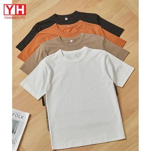 T-shirt uni en coton à manches courtes pour hommes de haute qualité impression personnalisée surdimensionné motif solide Sorona vente en gros - Product Image 3
