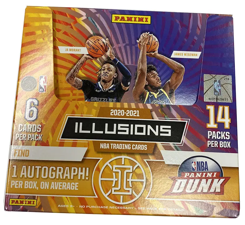 Gói hoàn toàn mới của 2020-21 Panini ảo ảnh thẻ giao dịch bóng rổ Mega box (60 thẻ mỗi hộp)