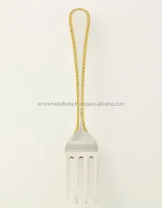 <b>Set</b> of <b>6</b> Gold Plated Stainless Steel Flatware Cutlery with Acrylic Handles Home <b>Dinnerware</b> Tabletop Cutlery <b>Set</b> in India - Product Image 4