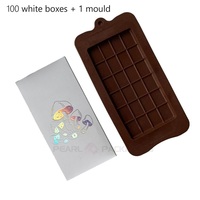 Anpassbare Schokoladen-Geschenk box Gold Silber Holo graphische Folie Mattes Finish Dubai Schokoladen papier box mit Silikon form