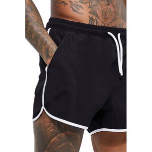Shorts de bain pour hommes 2026 OOEM, vente en gros, personnalisés, unis, à la mode, avec cordon de serrage, deux poches, ourlet incurvé, en polyester et élasthanne, très demandés - Product Image 4