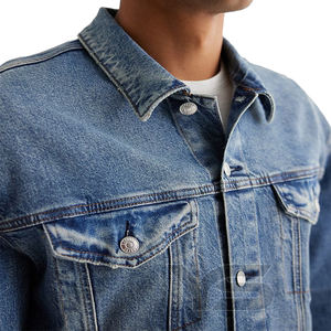 Chaqueta vaquera de alta calidad para hombre con logotipo personalizado estilo informal embalaje personalizado chaqueta de tela vaquera informal con opción multicolor - Product Image 2