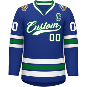 Maillot de hockey sur glace personnalisé grande taille par sublimation, respirant, antibactérien, séchage rapide, design unique et tendance - Product Image 1