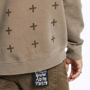 Sudadera con capucha lavada con ácido de gran tamaño personalizada para hombres, lavado a la piedra, diseño desgastado, bordado, estampado, ropa de invierno, suministro ODM - Product Image 3