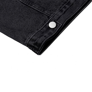 แจ็คเก็ตยีนส์ผู้ชายสำหรับฤดูหนาว แฟชั่นทันสมัย ผ้าเดนิมทวิลล์แบบขาดๆ สีฟ้า ปกตั้ง แจ็คเก็ตยีนส์แท้สำหรับผู้ชาย - Product Image 5