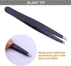 Precio al por mayor, etiqueta privada personalizada, profesional, puntiagudo, de acero inoxidable, ligero, reutilizable, pinzas para cejas, herramienta de belleza - Product Image 4
