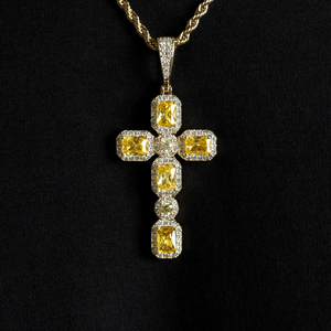 Cadena de caja chapada en oro de 18K Hip Hop de Plata de Ley 925 de lujo para mujer, collares cruzados de joyería católica para mujer - Product Image 4