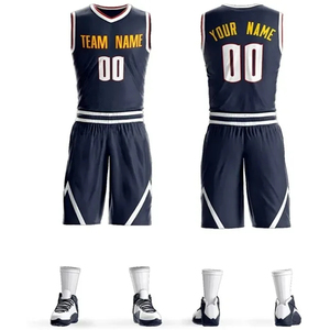 Ensemble de maillots de basket-ball pour adultes personnalisables, col en V, sans manches, polyester sublimé, uniforme avec nom d'équipe imprimé, coupe athlétique unisexe - Product Image 2