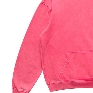 Streetwear personnalisé délavé à l'acide rose 100% coton respirant poids lourd français éponge à capuche soleil délavé surdimensionné pull blanc hommes - Product Image 6