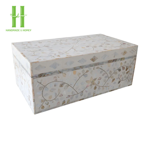 Haute qualité fait à la main nacre rectangulaire vadrouille mosaïque porte-papier de soie boîte OEM fabriqué au Vietnam - Product Image 3