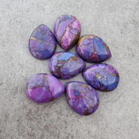Turquoise Cuivrée Naturelle de Qualité AAA, Forme Poire Goutte d'Eau, Cabochon à Dos Plat, Pierre Précieuse Certifiée par un tiers, Toutes Tailles