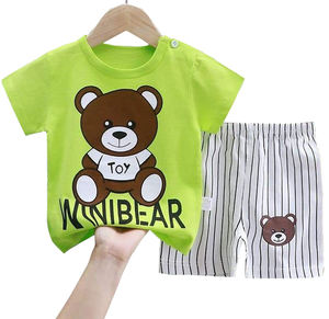 Service OEM personnalisé Ensemble de vêtements pour garçon Spandex/Polyester Imprimé animal Casual Tissu jersey simple Délai de production d'échantillon de 7 jours Vente en gros - Product Image 4