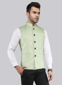 เสื้อกั๊กสีเขียวทะเลสำหรับผู้ชาย สไตล์ทางการ เหมาะสำหรับงานออฟฟิศ ธุรกิจ งานแต่งงาน และงานพิเศษ มีจำหน่ายในราคาที่ดีที่สุดจากโรงงานโดยตรง - Product Image 3