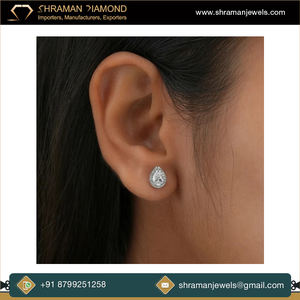 Boucles d'oreilles Halo Moissanite en or 14 carats coupe poire 2.6 CTS D VVS IGL certifié bijoux d'anniversaire de mariage pour femmes plaqué rhodium - Product Image 6