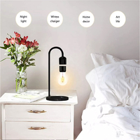 Ampoule magnétique à lévitation, lampe de bureau flottante avec chargeur de téléphone sans fil