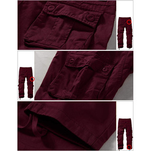 กางเกงคาร์โก้คุณภาพดีสำหรับผู้ชาย ผ้าฝ้าย มีหลายกระเป๋า ดีไซน์คลาสสิก เหมาะสำหรับกิจกรรมกลางแจ้ง - Product Image 6