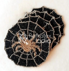Handmade Custom Quality and Multi Color Fancy <b>Beaded</b> <b>Coaster</b> Bulk Supplier and Manufacture by Refratex India Made in India - Product Image 6