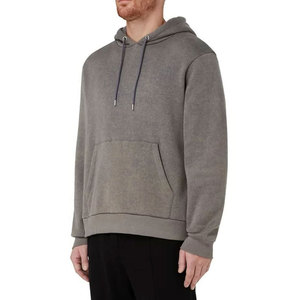 100% Cotton 400 GSM Heavy <b>Weight</b> Distressed Black Acid Washed Hoodie <b>Blank</b> Men's Pullover Vintage Winter Hoodies - Product Image 5