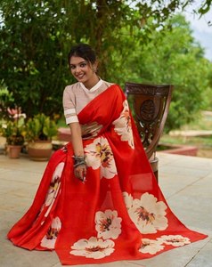 PURE BISHNUPURI TUSSAR TRAVAIL PEINT À LA MAIN DE QUALITÉ SPÉCIALE SAREE AVEC BLOUSE - Product Image 4