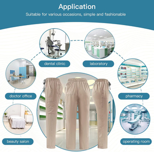 Uniforme Médico Personalizado con Logotipo, Conjunto de Blusa de Manga Corta y Pantalones Deportivos Blancos Transpirables para Mujer, Venta al Por Mayor - Product Image 3