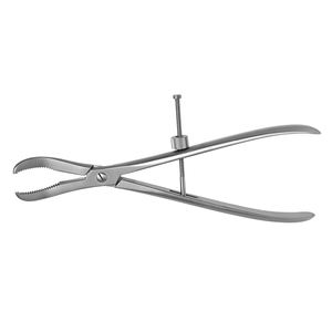 Fórceps de sujeción de hueso curvo de acero inoxidable reutilizables no estériles de 11 mm de ancho de 8 \ "con metal de bloqueo de velocidad - Product Image 5