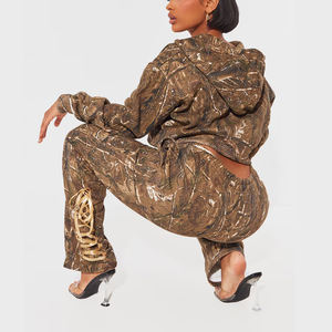 Pantalones holgados de cintura alta personalizados con cinta en la espalda Lady Real Tree Jungle Print Camo Forest Hunting Senderismo Conjuntos de chándales para mujer - Product Image 3