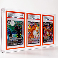 Boîte de rangement en acrylique magnétique pour cartes gradées TCG, 3 emplacements, présentoir transparent pour collection de cartes PSA, BGS, CGC