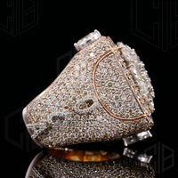 CZ Diamant Hip Hop Bague Bijoux Hommes 10K Or Rose Multi Pierre Glacé Personnalisé Hommes Moissanite Rappeurs Bague À La Mode