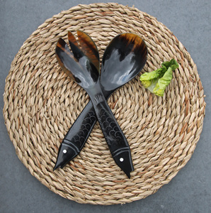 Silicone Salad Server <b>Set</b> with 2 Turners Sustainable Handmade <b>Utensils</b> - Product Image 4
