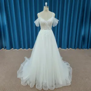 Свадебное платье с открытой спиной на тонких бретельках, 2023 новый стиль, Дворцовый поезд, свадебное платье с вышитой аппликацией, свадебное платье с кристаллами