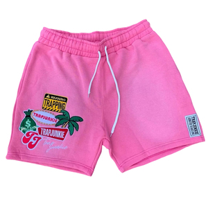 Custom Logo <b>Vintage</b> Distressed Sun Faded French Terry Blank Mesh Fleece Acid Wash Pink Color Quick Dry <b>Shorts</b> for <b>Men</b> - Product Image 1