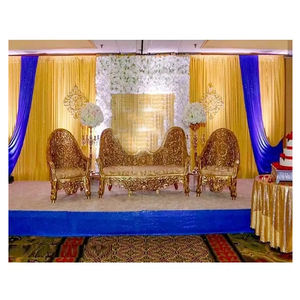 Juego de sofá tallado para escenario de recepción de boda decoración de boda musulmana juego de sofá de escenario boda novia novio sofá silla - Product Image 1