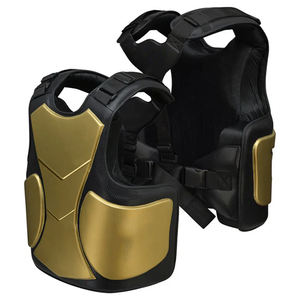 สีดำทองป้องกันหน้าอกหนัง PU ขนาดต่างๆสำหรับการฝึกต่อสู้มวยโดยอุตสาหกรรมที่น่าทึ่ง - Product Image 5