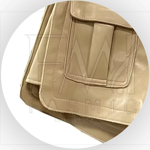 Pantalones cortos de cuero teñidos lisos transpirables de tela de Cuero 100% de ajuste Regular para mujer con bolsillo frontal con logotipo de marca personalizado - Product Image 4