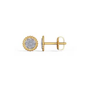 Pendientes de Oro Amarillo de 14K con Diamantes Cultivados en Laboratorio |   Regalo de Lujo para Mujer para Compromiso, Boda, Aniversario y Fiesta - Product Image 5