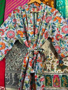 Kimono de algodón suave de alta calidad con estampado Floral, estilo indio, cubierta de playa japonesa para damas de honor, ropa de dormir para ocasiones de baño - Product Image 5