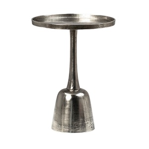 Mesa Auxiliar Redonda Pequeña en Oferta, Mesa Auxiliar Redonda de Metal para Balcón, Jardín, Sala de Estar, Muebles - Product Image 1